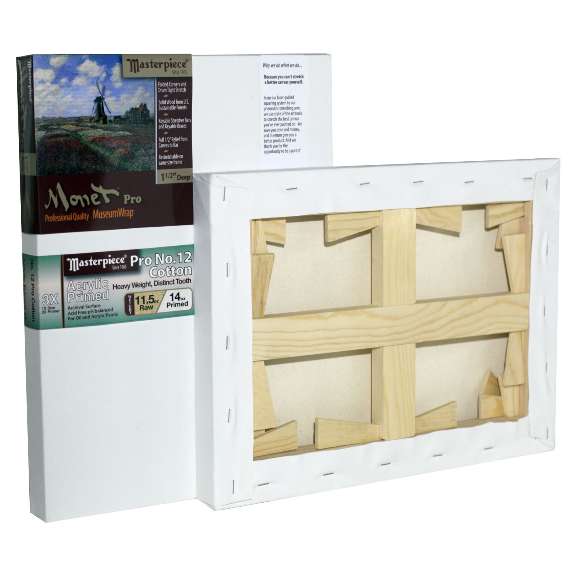Masterpiece Monet Pro Sausalito Cotton Canvas - 20" x 20", Acrylic-Primed