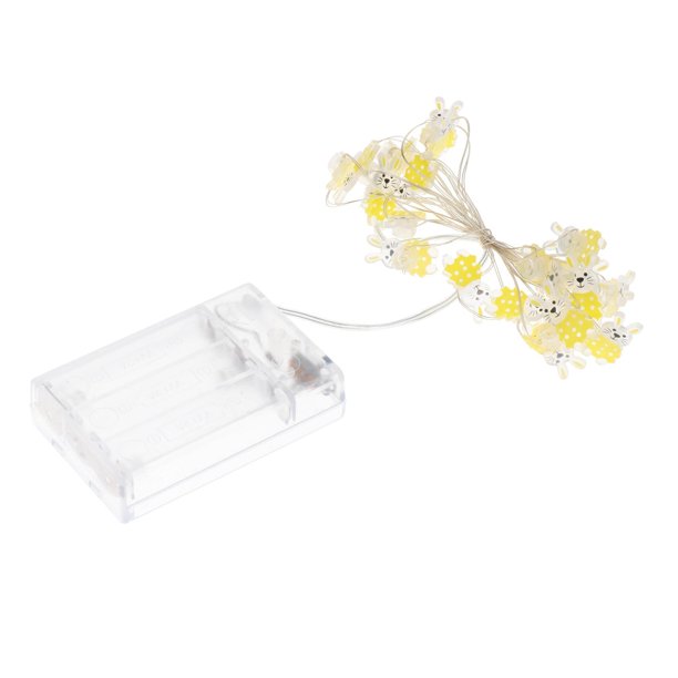 LED de 20 hadas, luz con pilas, iluminación de alambre de cobre resistente al agua para cortina, decoración del hogar para conejo amarilla SM SunniMix Luces de hadas