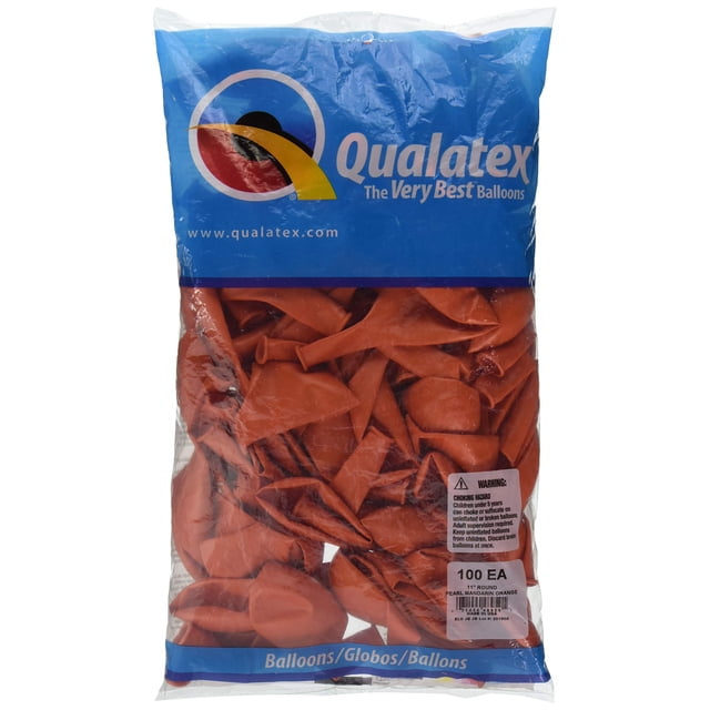 Globos Qualatex 48959 Naranja Mandarina Perlado 11" Paquete de 100