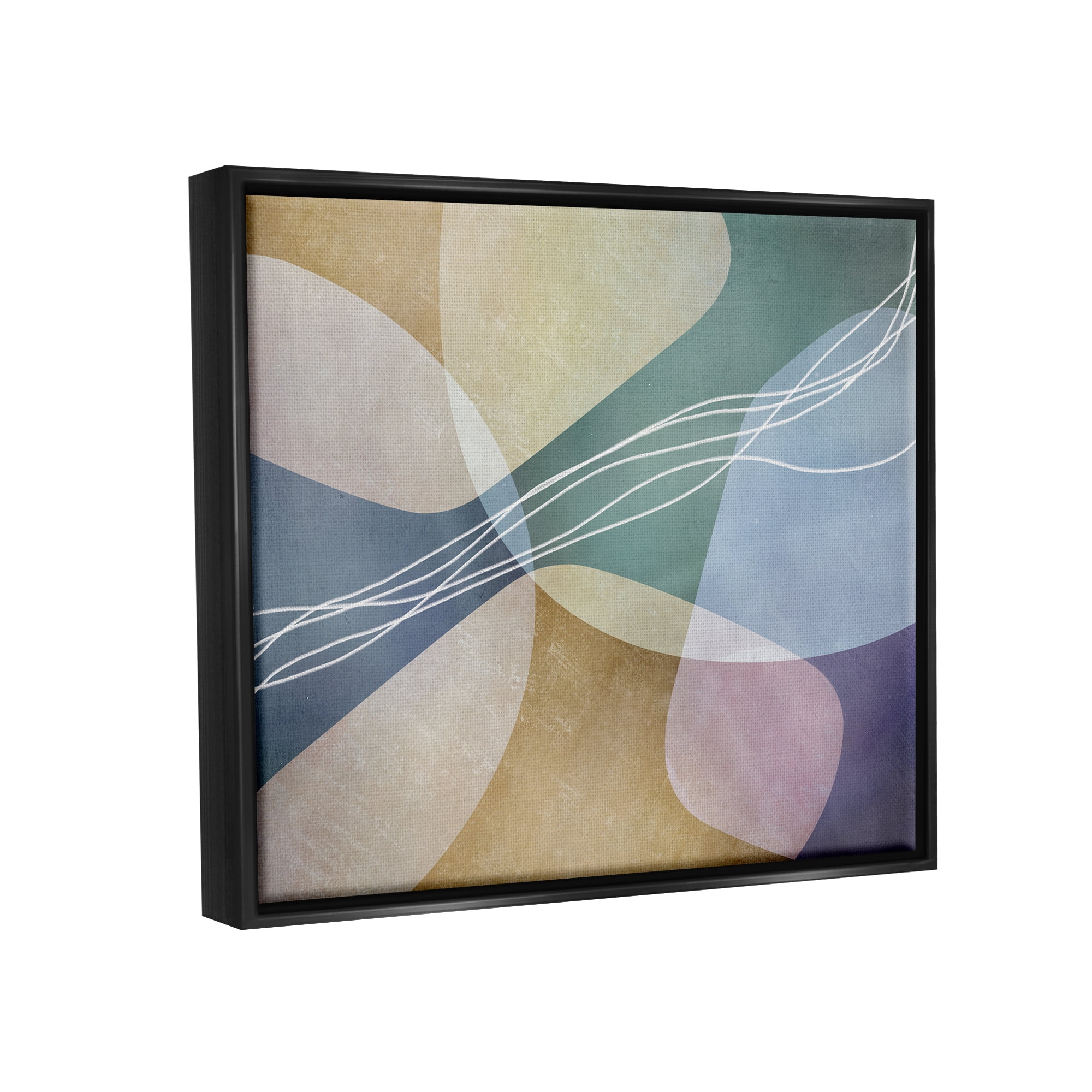 Stupell Industries Abstract Shapes & Lines Abstract Painting Black Floater Framed Art Print Wall Art, 31 x 25