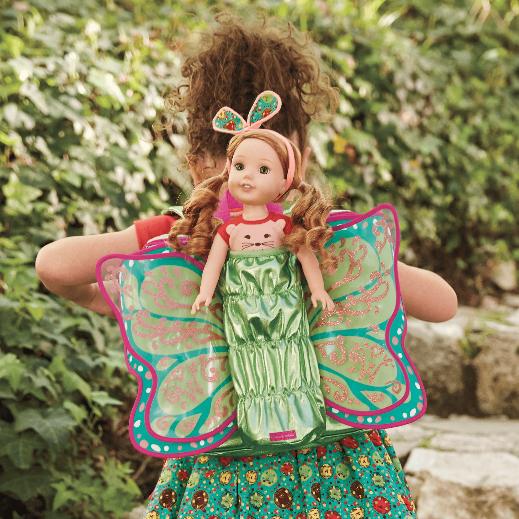 American Girl Wellie Wishers Flutter Wings Doll Carrier Butterfly Backpack 
