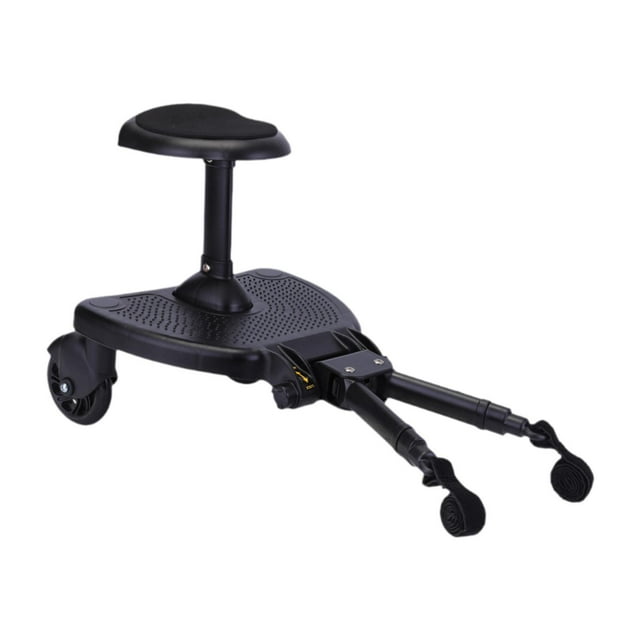 HILABEE Standing Board for Most with Wheels with Detachable Seat Pram Pedal Black