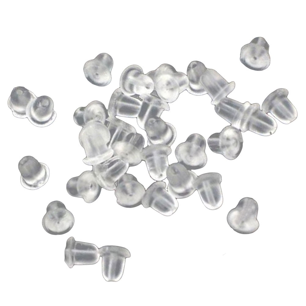 200pcs Plastic Clear Earring Backs Backings White Walmart