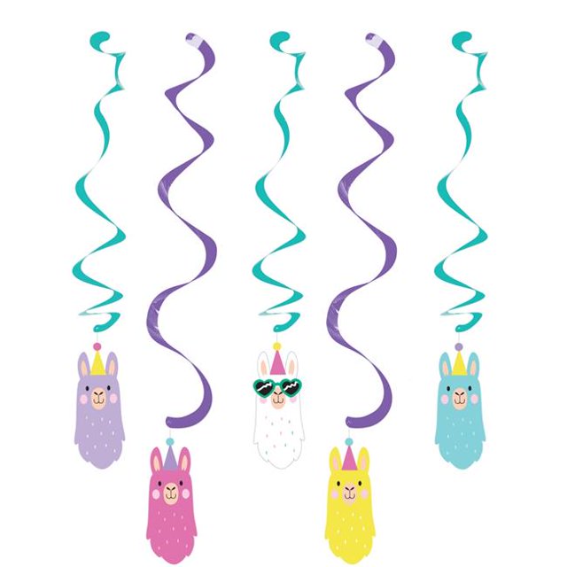 Creative Converting 339583 Lama Party Dizzy Danglers, 5 Unités