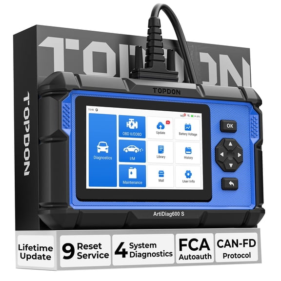 TOPDON AD600S OBD2 Scanner, Engine ABS SRS Transmission Diagnostic Tool