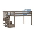 thumbnail image 3 of Max & Lily Solid Wood Twin Loft Bed with Stairs, Solid Wood Loft Beds with Ladder for Kids, Clay, 3 of 14
