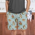 thumbnail image 7 of FREEAMG Guinea Pig Christmas Cavy Hamster Snowflake Pattern Men's Pajama Pants Shorts Sleepwear Lounge Pajama Bottoms, 7 of 7
