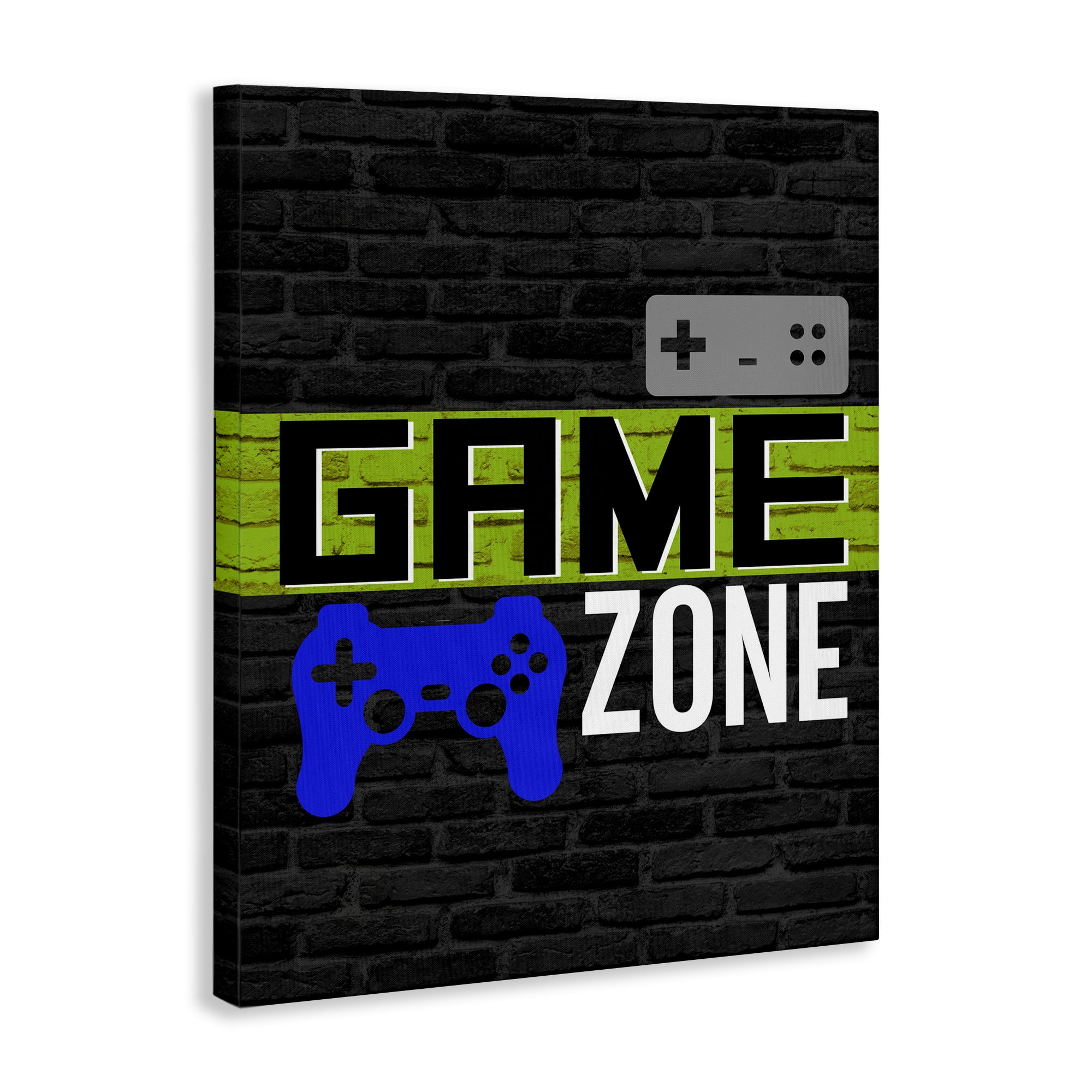 Stupell Industries Vintage Game Zone Typography Painting Gallery Wrapped Canvas Art Print Wall Art, 30 x 40
