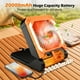 thumbnail image 1 of Rechargeable Camping Fan Battery Operated Powered Fan Portable, 90° Foldable Personal USB Desk Fan with Oil Port/Timer/LED Light/Hanging Hook, Solar Panel Fan Table for Camp Power Outage 20000mAh, 1 of 4