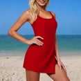 thumbnail image 5 of One Piece Swimsuit Women Padded Adjustable Strap Swim Dress Tummy Control Split Swim Dress Skirt Bathing Suit Built in Shorts Tennis Golf Skirts 2026 Summer Beach Vacation Outfits, 5 of 8