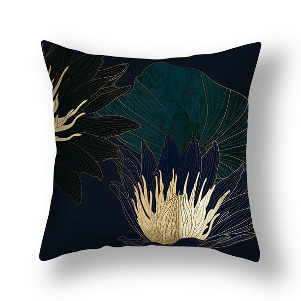 Funda de almohada con estampado de hojas de Ginkgo, cubierta de cojín decorativa para el hogar, de lino dorado, para sofá y coche, 45x45CM