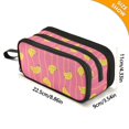 thumbnail image 4 of FORMRS Pencil Case with 3 Compartments School Large Capacity Zipper Pen Pouch Stationery Organizer, Pink Banana Pattern, 4 of 8