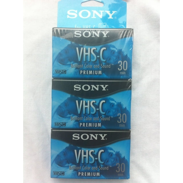 Videocasete Sony VHS-C Premium de 30 minutos, paquete de 3