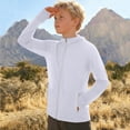 thumbnail image 6 of Eltusu Girls Sun Protection Jackets, Full Zip Sports Long Sleeve Hooded Rash Guard White Size 5-6T, 6 of 9