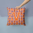 thumbnail image 2 of Letter V Football Orange, White and Regalia Fabric Decorative Pillow, 2 of 4