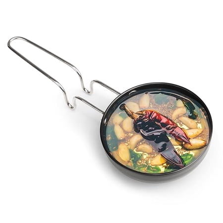 Elite Hard Anodised Tadka Pan, 11 cm Diameter, Stainless Steel Riveted Handle, 3mm Thick Plate, Vaghar/Chounk/Baghar Pan for Frying Dal/Spices, Gas, Induction Oven Compatible, Scratch Resistant