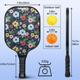thumbnail image 3 of Pickleball Paddles Set,Pioneer Flower Floral Print Pattern Fiberglass Surface Pickleball Racket Set with 2 Indoor Outdoor Pickleball Balls and Pickleball Bag,Pickle-ball Equipment, 3 of 6