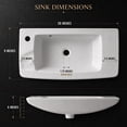 thumbnail image 3 of Renovators Supply West Edgewood 20 Inch Small Wall Mount Bathroom Sink White Left Side Faucet Hole w/Overflow Heavy Duty Porcelain Wall Mount Sink, 3 of 12