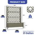 thumbnail image 5 of ModFusion Resin Planter Box with Drainage Holes, Rolling Wheels, 3.6 x 1.4 x 5 ft, Hanging Baskets Pot, Trellis Roof, Brown Plastic, 5 of 10