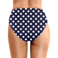 thumbnail image 3 of Womens High Waisted Bikini Bottoms Polka Dot Tummy Control Ruched Swim Bottom Full Coverage Swimsuits Bottoms Pool Party Dark Blue XXL, 3 of 5