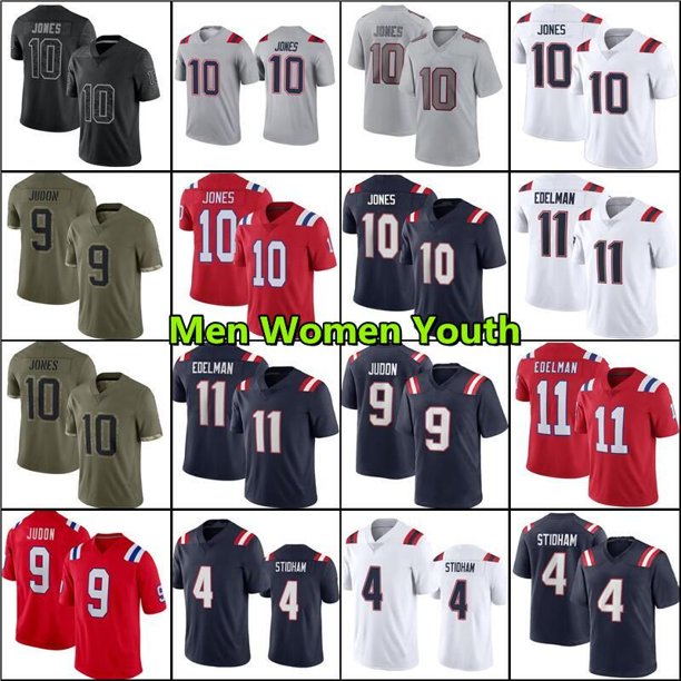 NFL_ Bailey Zappe Mac Jones Football Jerseys Cole Strange Matt Judon  Rhamondre Stevenson Damien Harris Kendrick Bourne Julian Edelman 