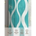 thumbnail image 3 of Teal Wave Sheer Curtains for Living Room Bedroom Modern Abstract Art Farmhouse Sheer Curtains 108 Inch Long 2 Panels Set Light Filtering Curtain Window Treatments Drapes for Dining Room, 3 of 6