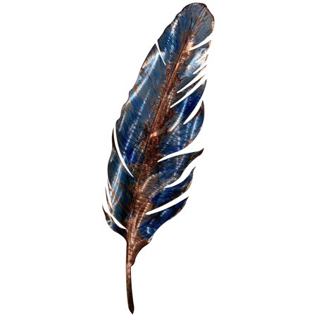 Meyerdirk Art Feather Metal Decor, Large - Cobalt