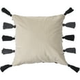 thumbnail image 5 of Woven Paths Fancy Tasseled Throw Pillow, Black/Cream, 20" x 20", 5 of 6