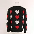 thumbnail image 4 of Wancir Women Heart Print Sweater Romantic Oversized Knitted Shirt Valentine's Day Love Graphic Long Sleeve Pullover Top, 4 of 9