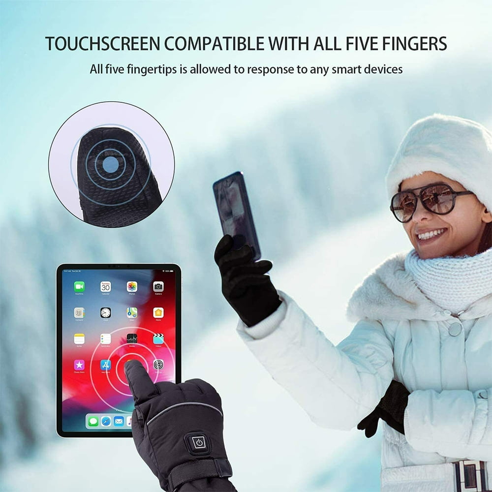 ZOELNIC Heated Glove for Men Women, 3 Heating Mode Electric Heated Gloves, Winter Warm Liners Glove for Unisex Winter Outdoor Sports