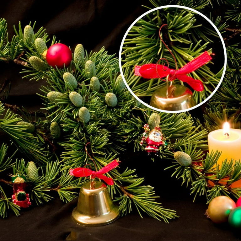 Dockapa Christmas Ornament Hooks, 50pcs Christmas Ornament Hangers Golden Ornament Hooks 3 Colors for Christmas Tree Party Decoration DIY (Green), Ornament