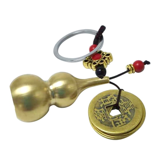 Voiceine Chinese Fortune Hulu Charm Keychain Pendant Traditional Calabash Car Mirror Hanging Wealth Success Ornaments