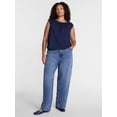thumbnail image 2 of Terra & Sky Women's Plus Mid Rise Barrel Jeans, 30” Inseam, Sizes 16W-24W, 2 of 5