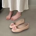 thumbnail image 2 of hoksml Women Round Toe Ballet Flats, Fabric Flower Decor PU Upper Slip On Casual Dress Flat Shoes, 2 of 9