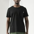 thumbnail image 3 of Sngxgn Men's V Neck Shirts Slim Fit Solid Short Sleeve T-Shirts Ribbed Soft Tees(Black,L), 3 of 7