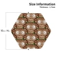thumbnail image 2 of Lsque Beautiful Owl Pattern 4" Drink Coasters Set of 4, PVC Leather Absorbent Coasters, Table Coaster Set Decorative Coffee Cup Coasters Housewarming Gift -Hexagon, 2 of 6
