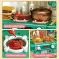 thumbnail image 4 of JBeeCtrl Play Kitchen Set for Kids 48Pcs 28Inch Kids Toy Kitchen Playset with Real Sounds & Lights Pretend Play Food Toddler Kitchen Toy Gift for Boys and Grlis Age 3 4 5 6 7(27.5"x18.1"x8.6) Green, 4 of 7