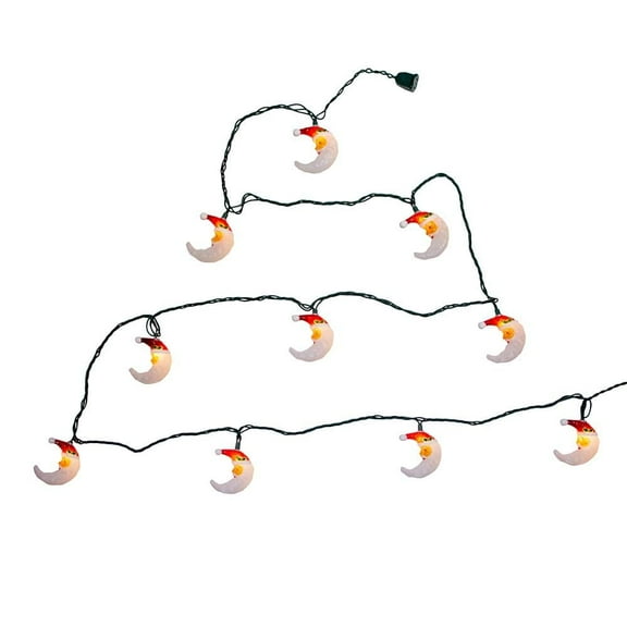 Kurt Adler 10-Light Santa Moon Face Christmas Light Set, 144-Inch – Multi-Colored Holiday Décor