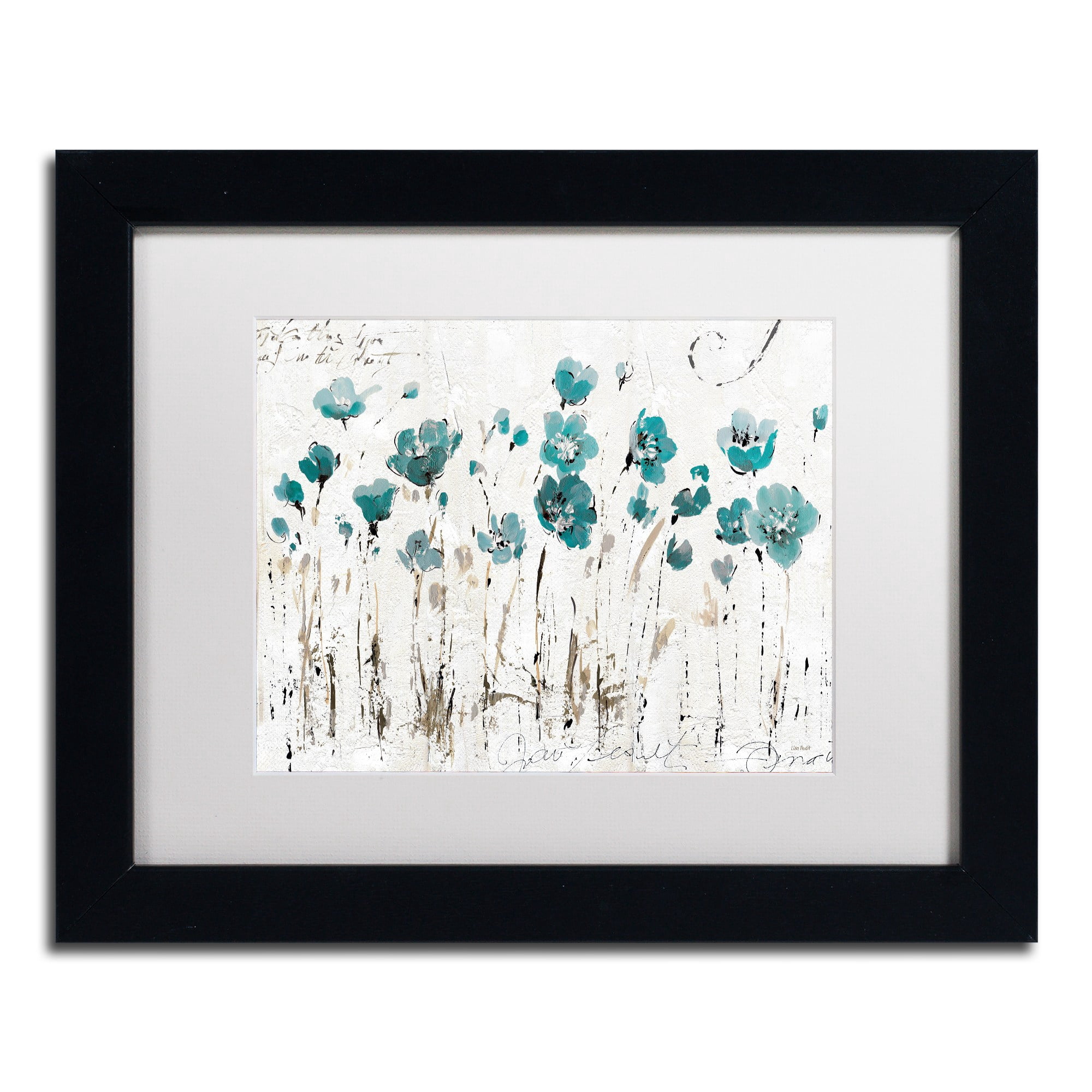 Trademark Fine Art "Abstract Balance VI Blue" Canvas Art by Lisa Audit, White Matte, Black Frame