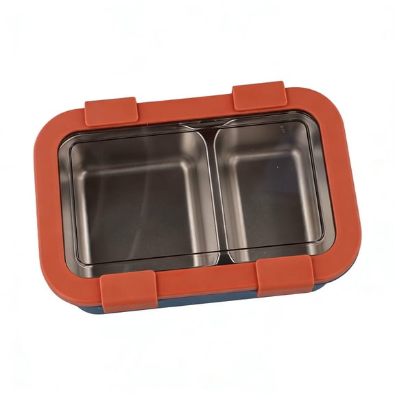 Aoqianlan Stainless Steel Lunch Box with Leakproof Compartments and Easy to Carry Orange