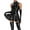 Black, variant on PMVFHDE Shiny PU Leather Bodysuit For Women Tight Fitting Party Dress Nightclub Outfit Black,M