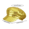 thumbnail image 2 of Slccxzc Glitter Sequin Hat 70s Disco Adult Hat Bling Hats Retro Dance Caps Newsboy Cap Beret for Birthday Party Gold, 2 of 7
