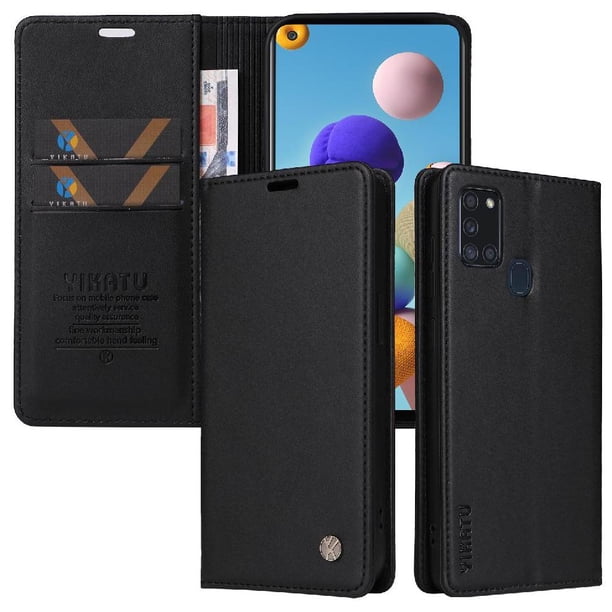 Funda para Samsung Galaxy A21S Estuche de Cuero PU Tipo Cartera con Ranuras para Tarjetas y Cierre Magnético
