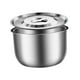 thumbnail image 4 of Cuenco de acero inoxidable para cocinar, mezclar huevos y cocinar con tapa. 195 cm, 4 of 9