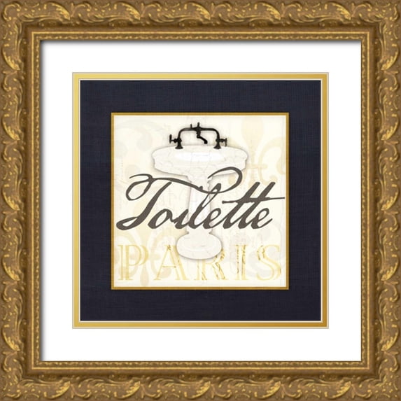 Perrenoud, Aubree 26x26 Gold Ornate Wood Framed with Double Matting Museum Art Print Titled - Toilette - Sink