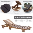 thumbnail image 2 of 78.8'' Outdoor Patio Chaise Lounge Chair, Acacia Wood Adjustable Recliner with Headrest and Retractable Side Tray, 3-Position Backrest, 400 lbs Capacity for Poolside Garden Beach, 2 of 7