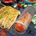 thumbnail image 5 of Rolling Grilling Basket Metal BBQ Barbecue Basket Net Portable Outdoor Camping Barbecue Rack Kitchen Gadgets, 5 of 11