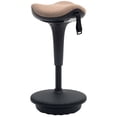 thumbnail image 1 of HOMCOM Chaise de Bureau Debout, Tabouret Actif Réglable, Brun, 1 of 10