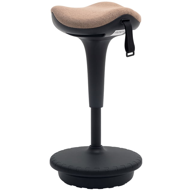 HOMCOM Standing Desk Chair, Adjustable Active Standing Stool, Brown