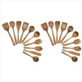 thumbnail image 1 of 2X Utensilios de Cocina de Madera, Juego de Utensilios de Cocina con Cucharas de Madera de Teca y Espátula de Madera para Cocinar, 1 of 5